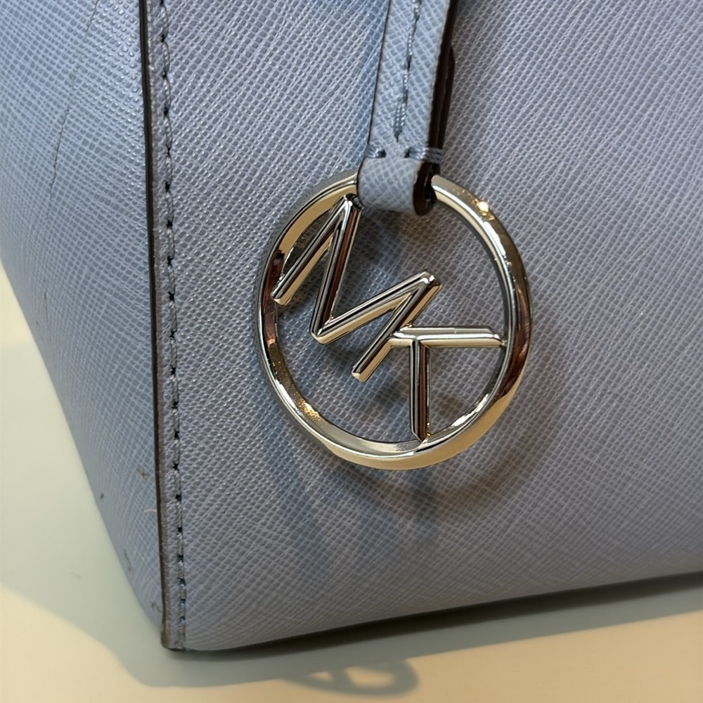 Michael Kors | Blue Sutton Saffiano Leather Removable Crossbody Satchel Bag - Picture 4 of 17